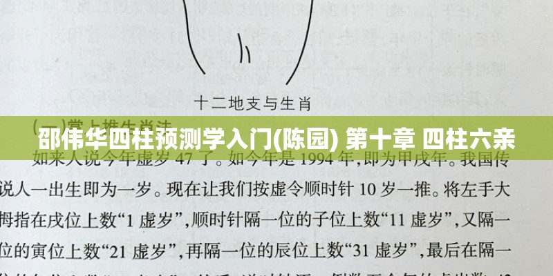 邵伟华四柱预测学入门(陈园) 第十章 四柱六亲 邵伟华四柱预测学入门(陈园) 第十章 四柱六亲