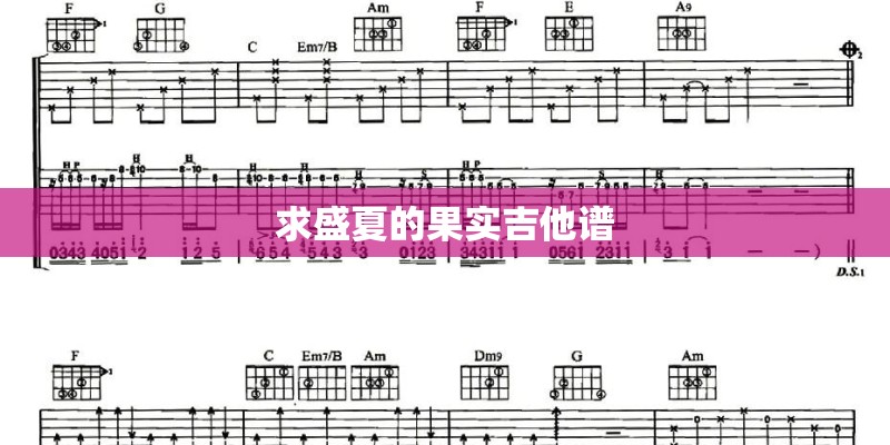 求盛夏的果实吉他谱 求盛夏的果实吉他谱