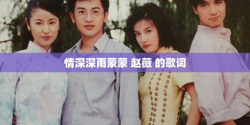 情深深雨蒙蒙 赵薇 的歌词