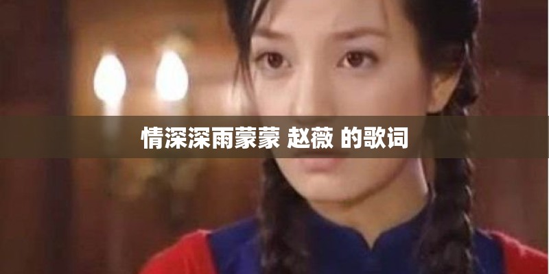 情深深雨蒙蒙 赵薇 的歌词