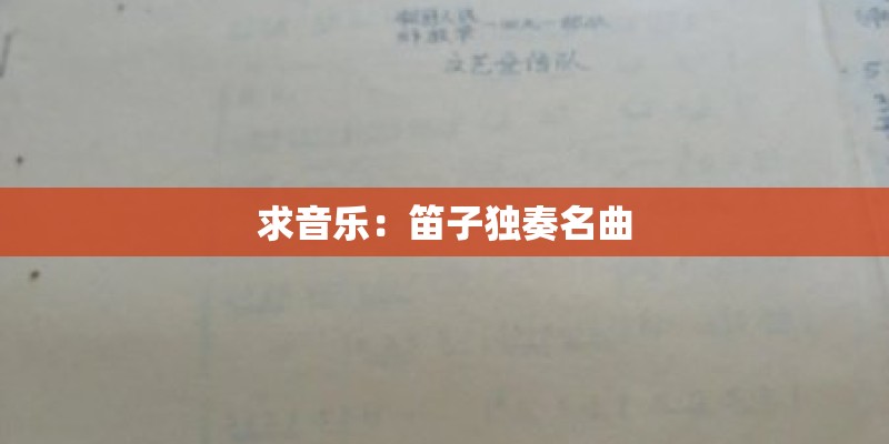求音乐：笛子独奏名曲