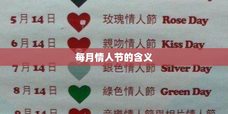 每月情人节的含义 每月情人节的含义