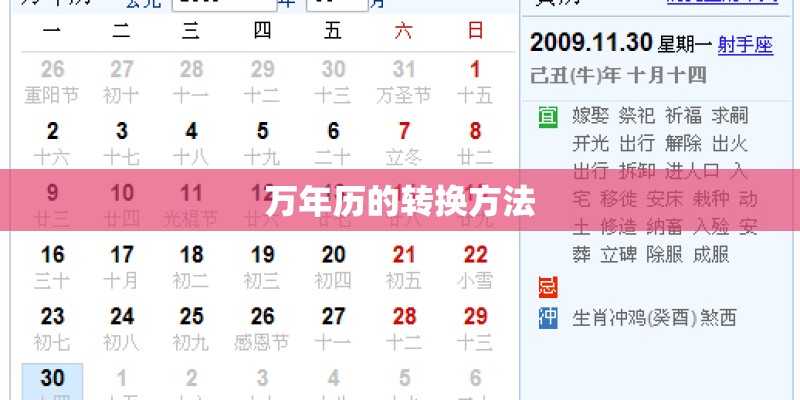 万年历的转换方法