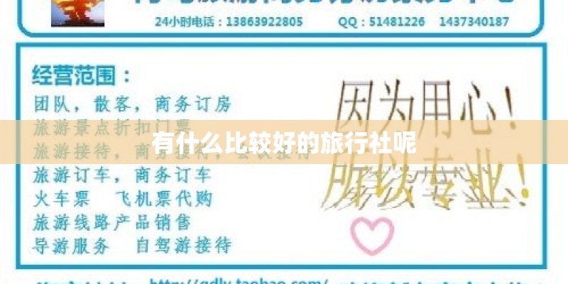 有什么比较好的旅行社呢