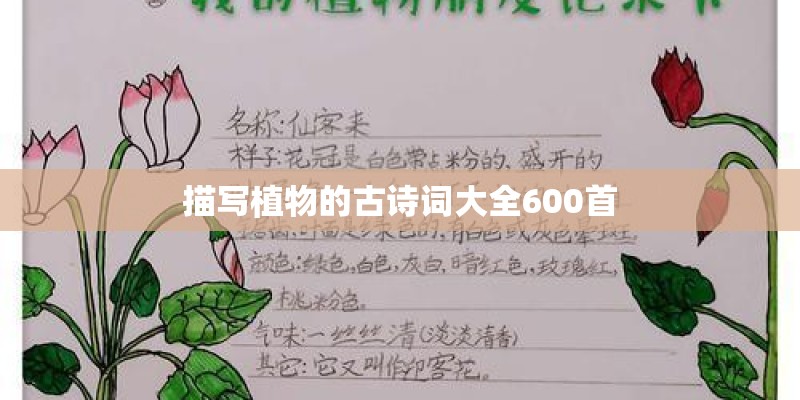 描写植物的古诗词大全600首 描写植物的古诗词大全600首