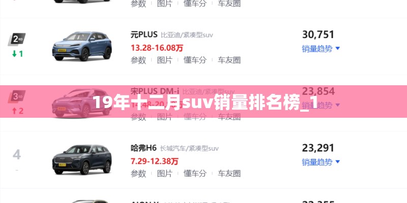 19年十二月suv销量排名榜_1