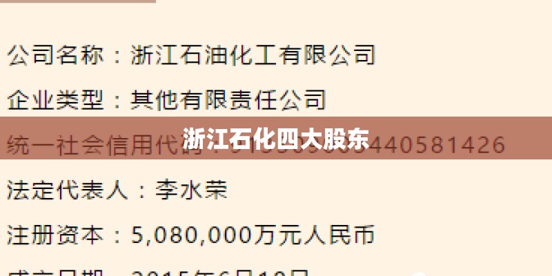 浙江石化四大股东 浙江石化四大股东