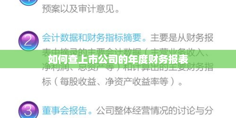 如何查上市公司的年度财务报表