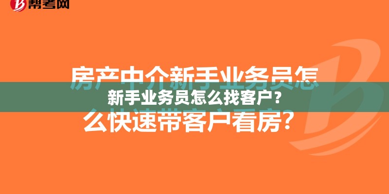 新手业务员怎么找客户？