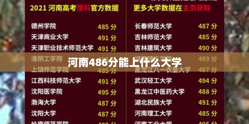 河南486分能上什么大学