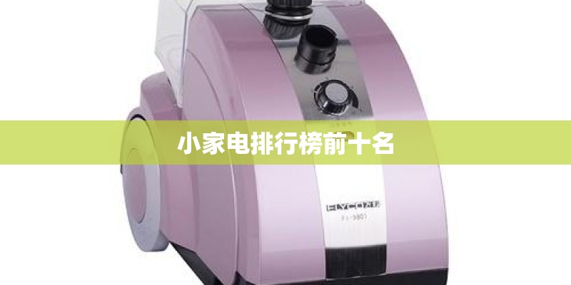 小家电排行榜前十名