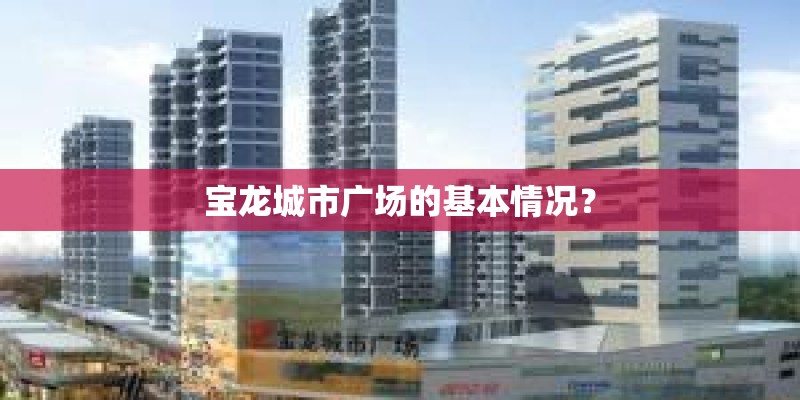 宝龙城市广场的基本情况？