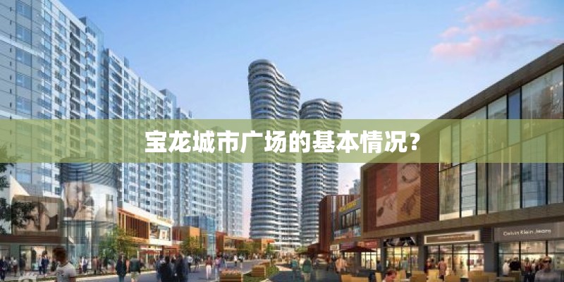 宝龙城市广场的基本情况？