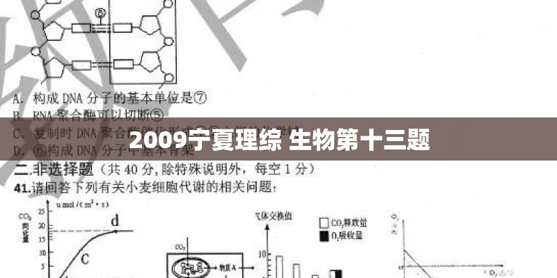 2009宁夏理综 生物第十三题