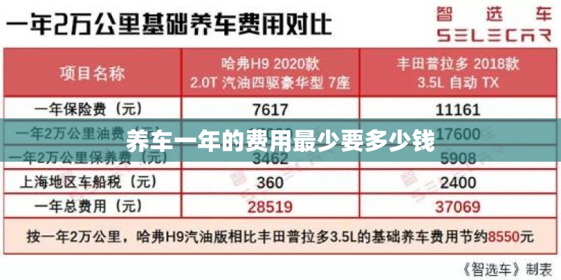 养车一年的费用最少要多少钱