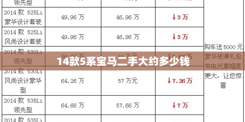 14款5系宝马二手大约多少钱